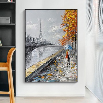 Escena callejera de París 01 textura del paisaje urbano Pinturas al óleo